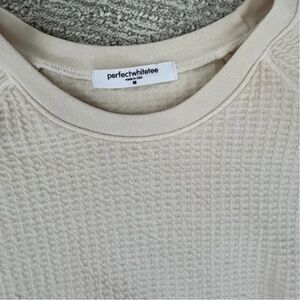 Perfectwhitetee Thom Waffle Sweatshirt in Sugar - size M